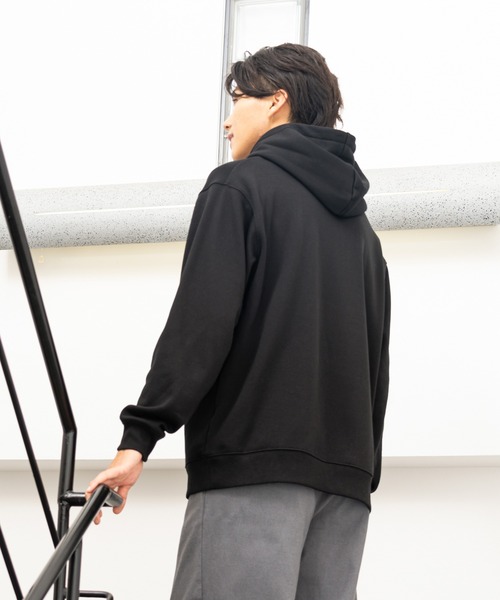 NAVY（ネイビー）の「裏シャギースウェットプルオーバーパーカー（パーカー・メンズ・ブラック/オートミール/グレイッシュベージュ/ブルー・M/XL/L）」の17枚目の写真