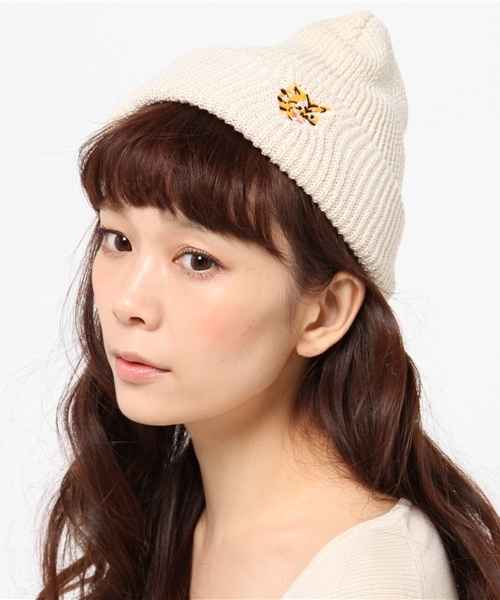 INFIELDER DESIGN（インフィールダーデザイン）の「◎INFIELDER DESIGN×BEAMS BOY / 虎&福 ワッチキャップ（ニットキャップ/ビーニー・レディース・ナチュラル/オリーブ・ONE SIZE）」の7枚目の写真