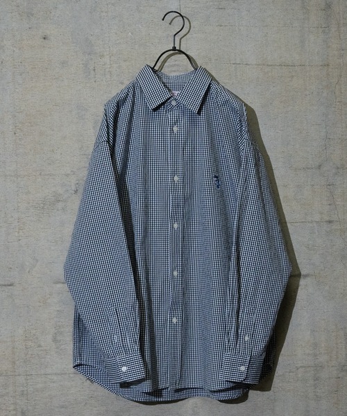 Limited Line Naive Magic(リミテッドラインナイーブマジック)の「【a】〔PETTYWOLF〕ブロード ワンポイント刺繍 オーバーサイズシャツ 長袖(シャツ/ブラウス・メンズ・ホワイト/その他1/その他2/ブラック系その他/グリーン系その他/ブルー系その他/グリーン系その他2/ブルー系その他2/グリーン/ホワイト系その他/マルチ/ネイビー/オレンジ/サックスブルー/ブルー系その他3/ホワイト系その他2・MEDIUM/LARGE/X-LARGE)」の5枚目の写真