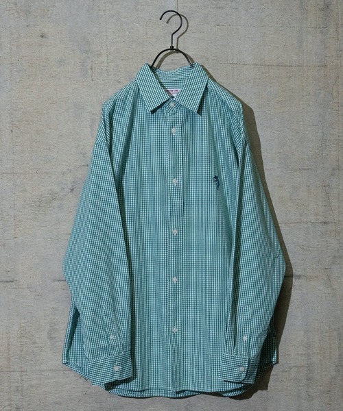 Limited Line Naive Magic(リミテッドラインナイーブマジック)の「【a】〔PETTYWOLF〕ブロード ワンポイント刺繍 オーバーサイズシャツ 長袖(シャツ/ブラウス・メンズ・ホワイト/その他1/その他2/ブラック系その他/グリーン系その他/ブルー系その他/グリーン系その他2/ブルー系その他2/グリーン/ホワイト系その他/マルチ/ネイビー/オレンジ/サックスブルー/ブルー系その他3/ホワイト系その他2・MEDIUM/LARGE/X-LARGE)」の7枚目の写真