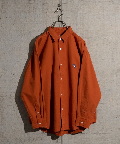 Limited Line Naive Magic(リミテッドラインナイーブマジック)の「【a】〔PETTYWOLF〕ブロード ワンポイント刺繍 オーバーサイズシャツ 長袖(シャツ/ブラウス・メンズ・ホワイト/その他1/その他2/ブラック系その他/グリーン系その他/ブルー系その他/グリーン系その他2/ブルー系その他2/グリーン/ホワイト系その他/マルチ/ネイビー/オレンジ/サックスブルー/ブルー系その他3/ホワイト系その他2・MEDIUM/LARGE/X-LARGE)」の13枚目の写真