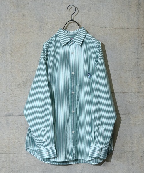 Limited Line Naive Magic(リミテッドラインナイーブマジック)の「【a】〔PETTYWOLF〕ブロード ワンポイント刺繍 オーバーサイズシャツ 長袖(シャツ/ブラウス・メンズ・ホワイト/その他1/その他2/ブラック系その他/グリーン系その他/ブルー系その他/グリーン系その他2/ブルー系その他2/グリーン/ホワイト系その他/マルチ/ネイビー/オレンジ/サックスブルー/ブルー系その他3/ホワイト系その他2・MEDIUM/LARGE/X-LARGE)」の8枚目の写真