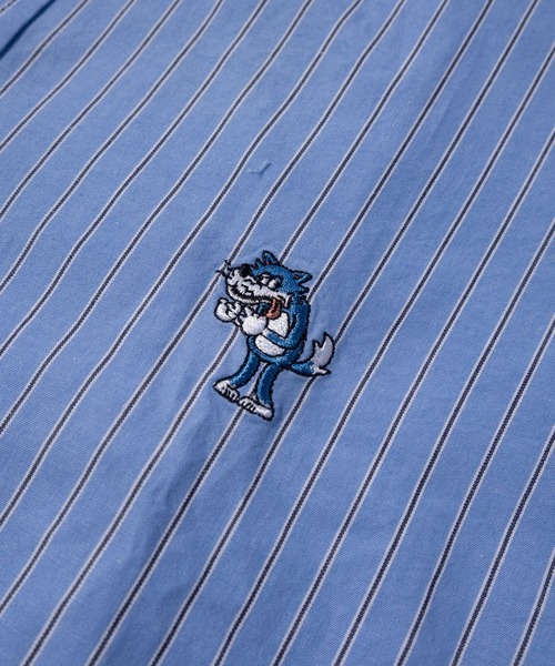 Limited Line Naive Magic(リミテッドラインナイーブマジック)の「【a】〔PETTYWOLF〕ブロード ワンポイント刺繍 オーバーサイズシャツ 長袖(シャツ/ブラウス・メンズ・ホワイト/その他1/その他2/ブラック系その他/グリーン系その他/ブルー系その他/グリーン系その他2/ブルー系その他2/グリーン/ホワイト系その他/マルチ/ネイビー/オレンジ/サックスブルー/ブルー系その他3/ホワイト系その他2・MEDIUM/LARGE/X-LARGE)」の21枚目の写真