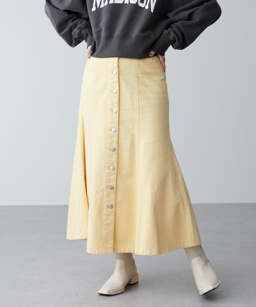 【専用】natural couture ❁⃘ スカート2点まとめ売り セール】綿麻ハイウエストサーキュラースカート（スカート