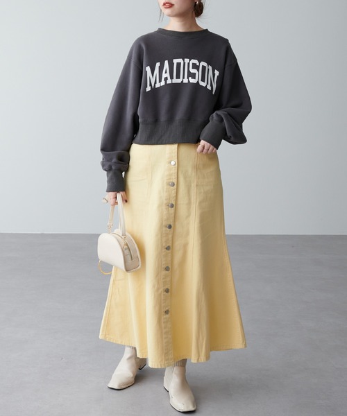 【専用】natural couture ❁⃘ スカート2点まとめ売り セール】綿麻ハイウエストサーキュラースカート（スカート