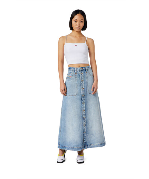 DIESEL（ディーゼル）の「SS23 レディース マキシ ロング スカート ブルーデニム Aライン（スカート・レディース・インディゴブルー・23inch/25inch/27inch/29inch/31inch）」の8枚目の写真