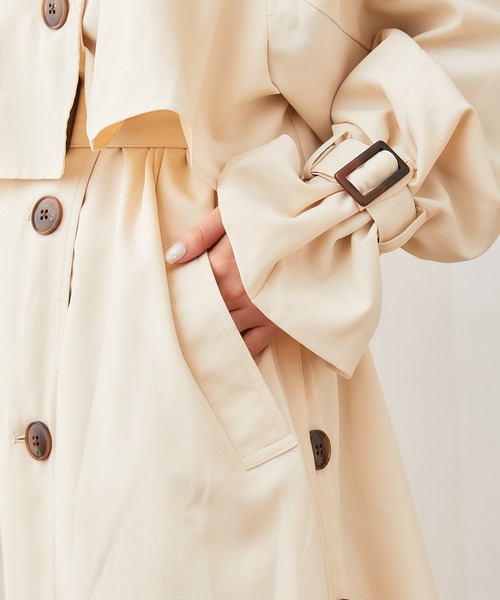イタリア製 JIL SANDER サイド スリット トレンチ コート Chico（チコ）の「【新色追加】スタンドカラーサイドスリット