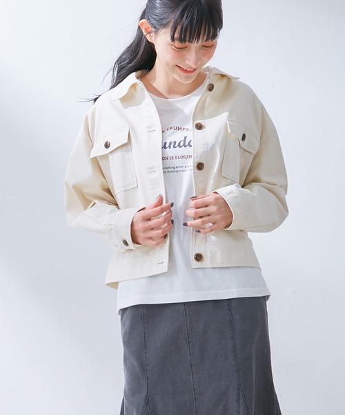 Honeys(ハニーズ)の「ミリタリージャケット(ミリタリージャケット・レディース・カーキ/ベージュ/アイボリー・M/L/S)」の5枚目の写真