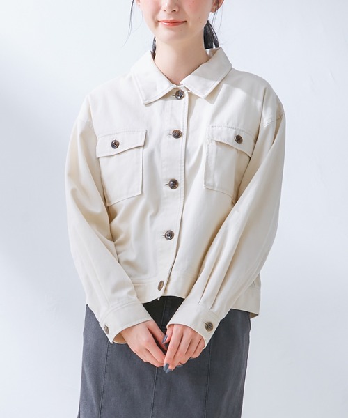 Honeys(ハニーズ)の「ミリタリージャケット(ミリタリージャケット・レディース・カーキ/ベージュ/アイボリー・M/L/S)」の6枚目の写真