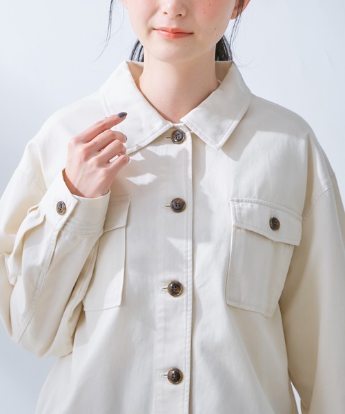 Honeys(ハニーズ)の「ミリタリージャケット(ミリタリージャケット・レディース・カーキ/ベージュ/アイボリー・M/L/S)」の8枚目の写真