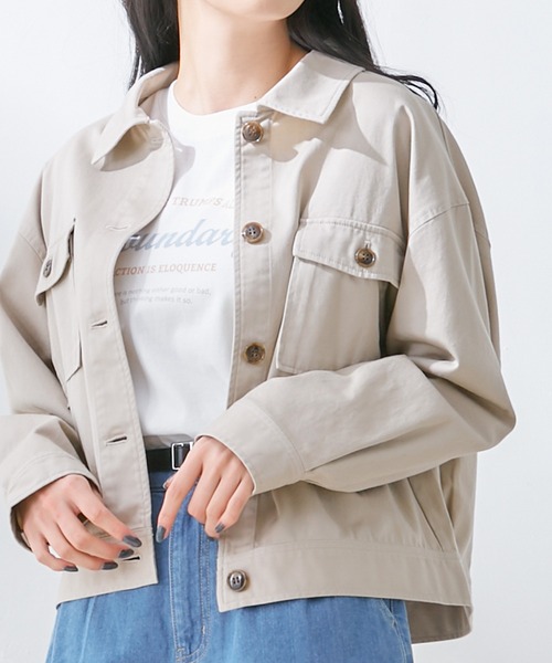 Honeys(ハニーズ)の「ミリタリージャケット(ミリタリージャケット・レディース・カーキ/ベージュ/アイボリー・M/L/S)」の21枚目の写真