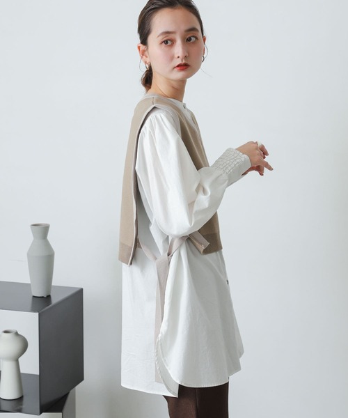 SENSE OF PLACE by URBAN RESEARCH（センスオブプレイスバイアーバンリサーチ）の「バイカラーニットベスト（ベスト・レディース・ブラック/ベージュ/ライトベージュ・ONE）」の6枚目の写真