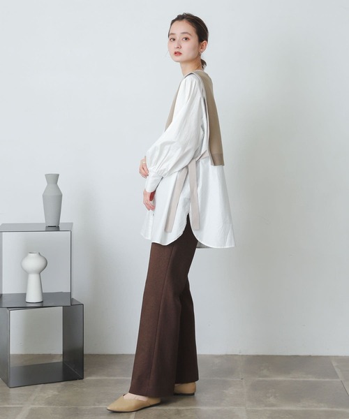 SENSE OF PLACE by URBAN RESEARCH（センスオブプレイスバイアーバンリサーチ）の「バイカラーニットベスト（ベスト・レディース・ブラック/ベージュ/ライトベージュ・ONE）」の8枚目の写真