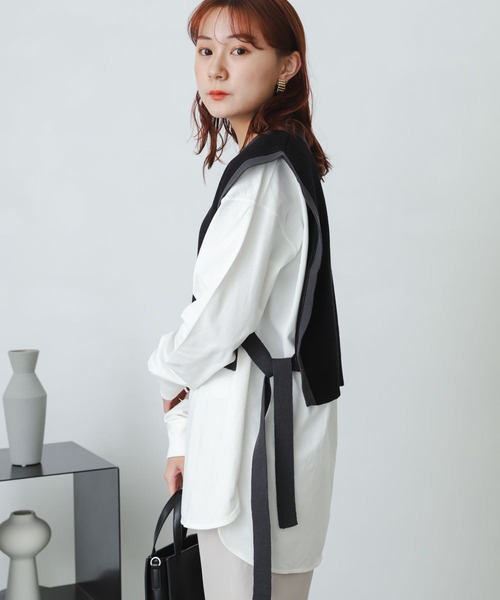 SENSE OF PLACE by URBAN RESEARCH（センスオブプレイスバイアーバンリサーチ）の「バイカラーニットベスト（ベスト・レディース・ブラック/ベージュ/ライトベージュ・ONE）」の14枚目の写真