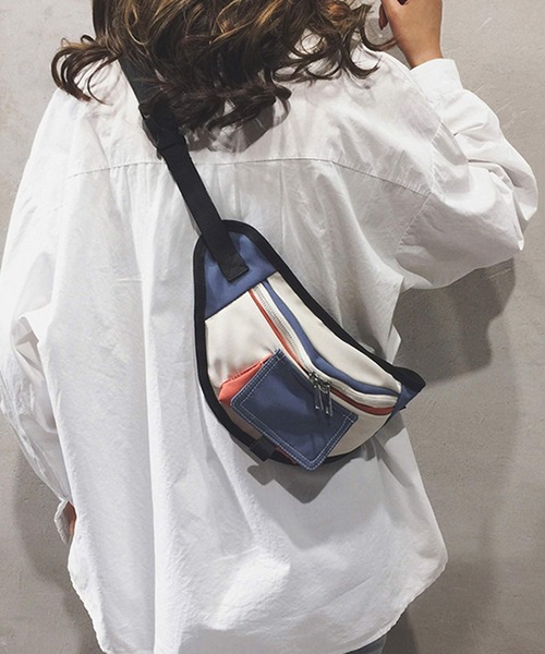 shopnikoniko(ショップニコニコ)の「キャンバスウエストバッグ(ショルダーバッグ・レディース・ブラック/ブルー系その他/イエロー系その他・フリー)」の19枚目の写真