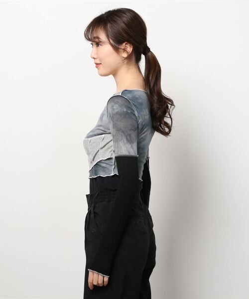 Figments（フィグメンツ）の「タイダイレイヤードステッチトップ（Tシャツ/カットソー・レディース・ブラック・FREE）」の6枚目の写真