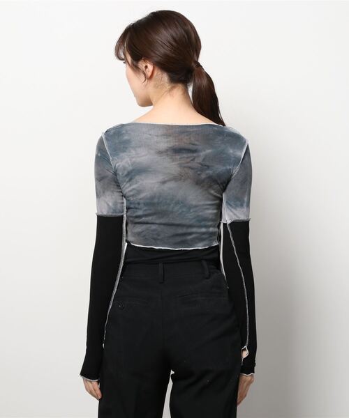 Figments（フィグメンツ）の「タイダイレイヤードステッチトップ（Tシャツ/カットソー・レディース・ブラック・FREE）」の2枚目の写真