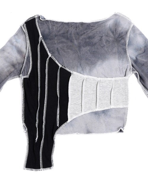 Figments（フィグメンツ）の「タイダイレイヤードステッチトップ（Tシャツ/カットソー・レディース・ブラック・FREE）」の9枚目の写真