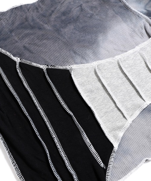 Figments（フィグメンツ）の「タイダイレイヤードステッチトップ（Tシャツ/カットソー・レディース・ブラック・FREE）」の4枚目の写真