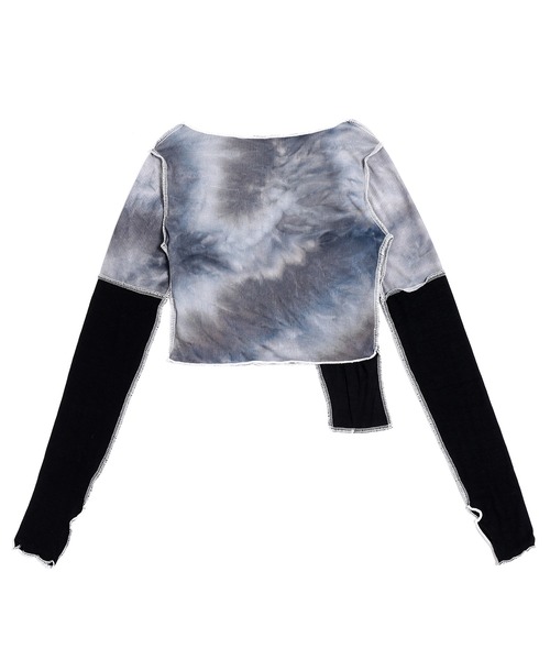 Figments（フィグメンツ）の「タイダイレイヤードステッチトップ（Tシャツ/カットソー・レディース・ブラック・FREE）」の5枚目の写真