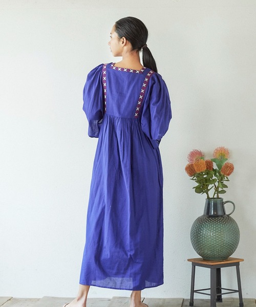 【美品】サラマリカ　コットンブロックパターンドレス　ワンピース　マキシ丈 楽天市場】Sara Mallika サラマリカ コットン ブロック パターン