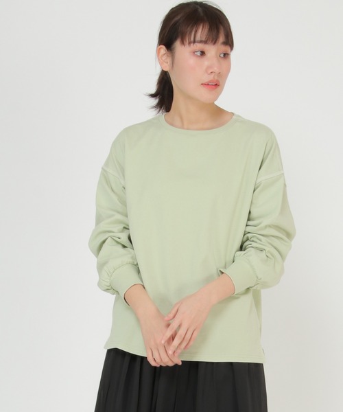 LBC(エルビーシー)の「バイオ加工配色ステッチプルオーバー(Tシャツ/カットソー・レディース・チャコールグレー/オフホワイト/ライム・M)」の20枚目の写真