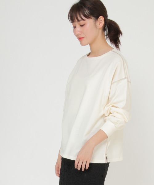 LBC(エルビーシー)の「バイオ加工配色ステッチプルオーバー(Tシャツ/カットソー・レディース・チャコールグレー/オフホワイト/ライム・M)」の21枚目の写真