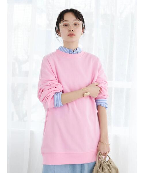 earth music&ecology(アースミュージックアンドエコロジー)の「付け襟スウェット(スウェット・レディース・チャコールグレー/アイボリー/ピンク・FREE)」の8枚目の写真