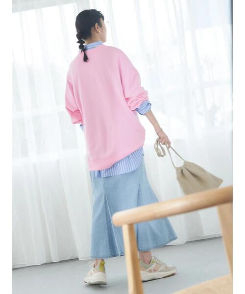 earth music&ecology(アースミュージックアンドエコロジー)の「付け襟スウェット(スウェット・レディース・チャコールグレー/アイボリー/ピンク・FREE)」の13枚目の写真