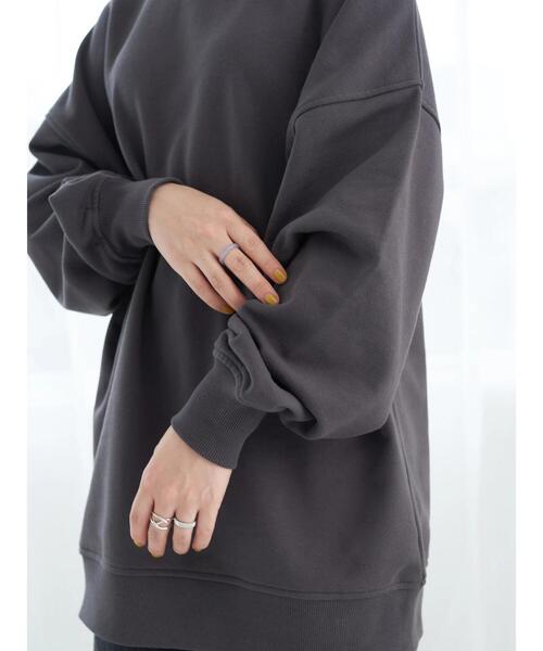 earth music&ecology(アースミュージックアンドエコロジー)の「付け襟スウェット(スウェット・レディース・チャコールグレー/アイボリー/ピンク・FREE)」の18枚目の写真