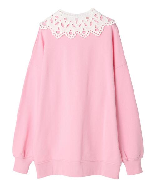 earth music&ecology(アースミュージックアンドエコロジー)の「付け襟スウェット(スウェット・レディース・チャコールグレー/アイボリー/ピンク・FREE)」の21枚目の写真