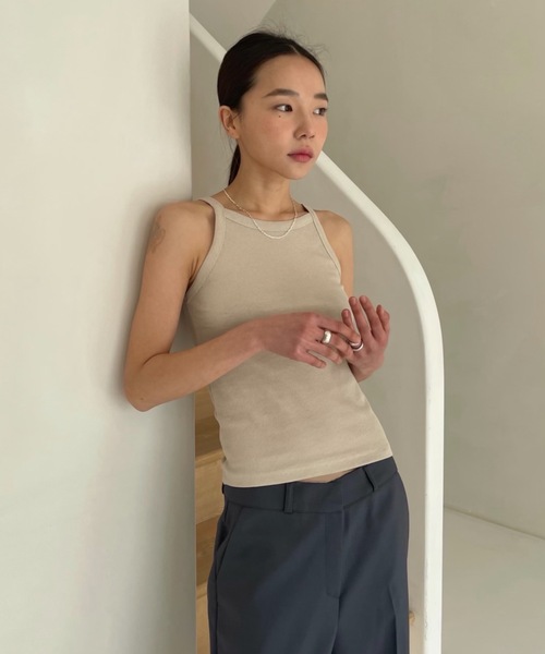 Didot.showroom（ディドット ショールーム）の「2WAY アメスリ キャミソール（キャミソール・レディース・ホワイト/グレー/ブラック/ベージュ/ミント/ピンク・FREE）」の4枚目の写真