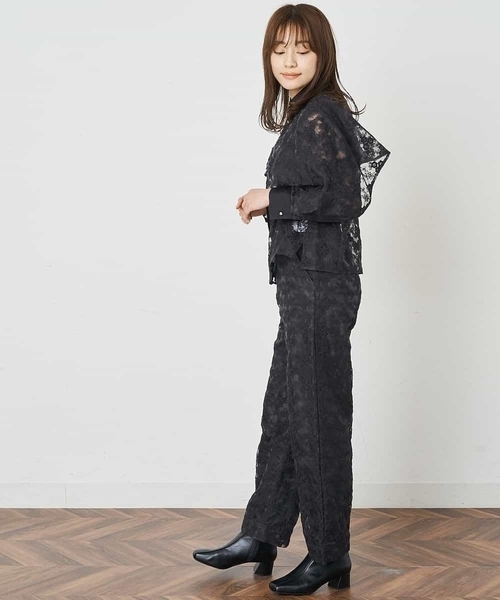 A de a.v.v（アードアー・ヴェ・ヴェ）の「［SET UP対応］花柄オーガンジーパンツ（その他パンツ・レディース・ホワイト/ブラック・38/36）」の15枚目の写真