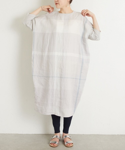 ワンピース ドレス ワンピース Beardsley ビアズリー のワンピース リネンビッグチェック丸ワンピ Beza0002 を購入できます Beardsley リネンビッグチェック丸ワンピ ワンピース Beardsley ビアズリー のファッション