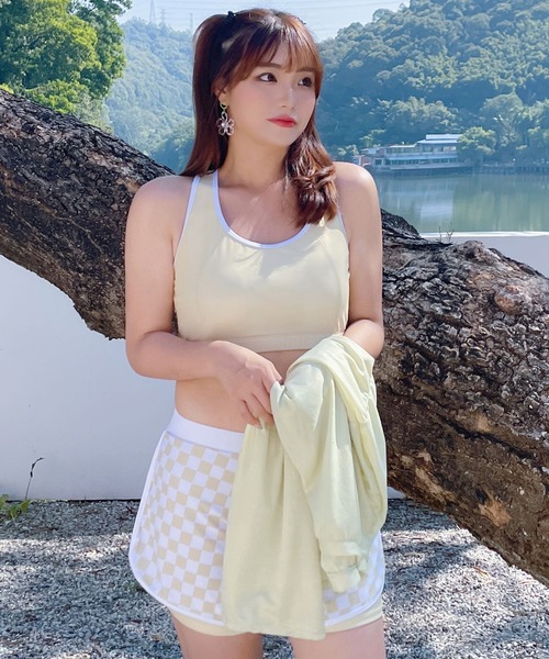 J☆SHOP　3点セット セール】レディース水着 長袖オーバーサイズシアーシャツ+