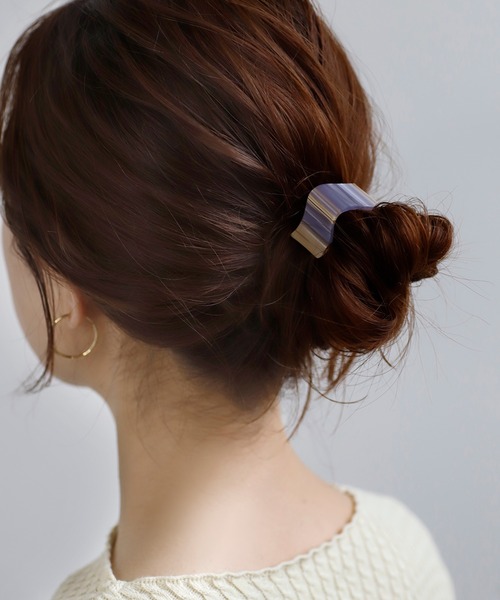 ANEMONE(アネモネ)の「マルチ柄ウェーブアーチヘアゴム(ヘアゴム・レディース・ピンク/ベージュ/ブラック/オレンジ・FREE)」の4枚目の写真