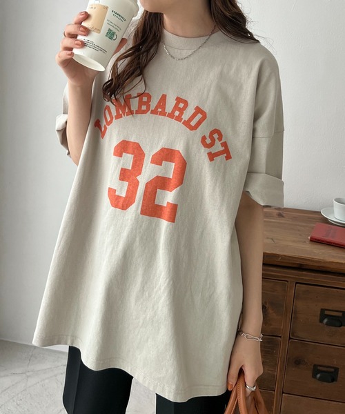 DISCOAT（ディスコート）の「【ユニセックス】ナンバリングロゴ半袖T《WEB限定》（Tシャツ/カットソー・レディース・チャコールグレー/ライトグレー/オフホワイト/ホワイト・FREE）」の8枚目の写真