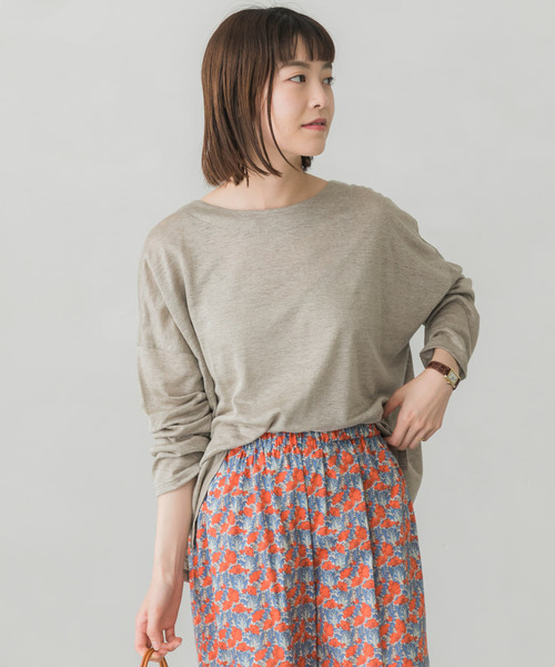かぐれ（カグレ）の「リネンワイドカットソー（Tシャツ/カットソー