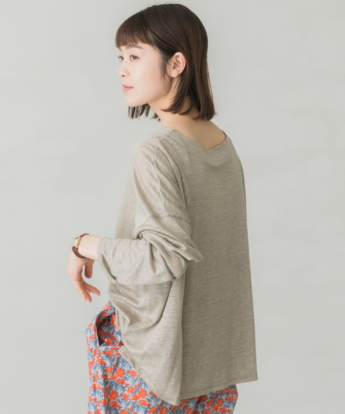 かぐれ（カグレ）の「リネンワイドカットソー（Tシャツ/カットソー