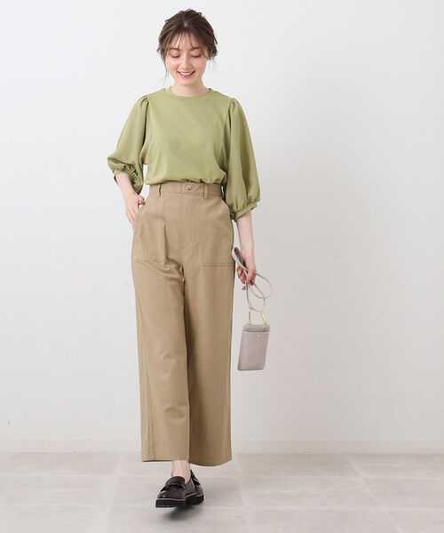 DRESKIP（ドレスキップ）の「◆洗えるのびーるワンドパンツ（その他パンツ・レディース・ライトグレー/ダークグリーン/ネイビー/サンドベージュ・03/04/02）」の5枚目の写真