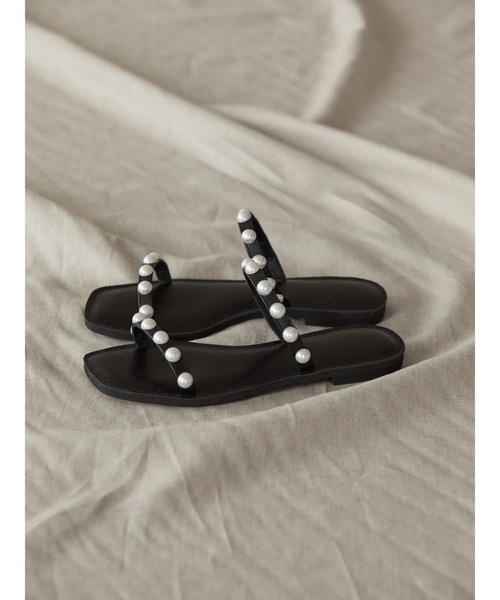 AMERICAN HOLIC（アメリカンホリック）の「フラットステッチパールサンダル（サンダル・レディース・ブラック・S/M/L）」の8枚目の写真