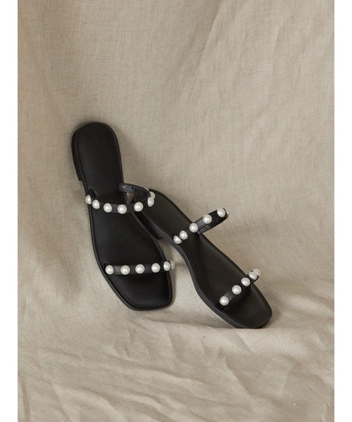 AMERICAN HOLIC（アメリカンホリック）の「フラットステッチパールサンダル（サンダル・レディース・ブラック・S/M/L）」の6枚目の写真