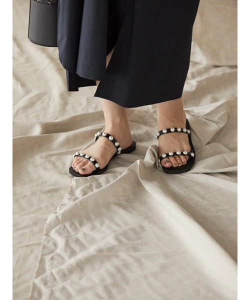 AMERICAN HOLIC（アメリカンホリック）の「フラットステッチパールサンダル（サンダル・レディース・ブラック・S/M/L）」の3枚目の写真