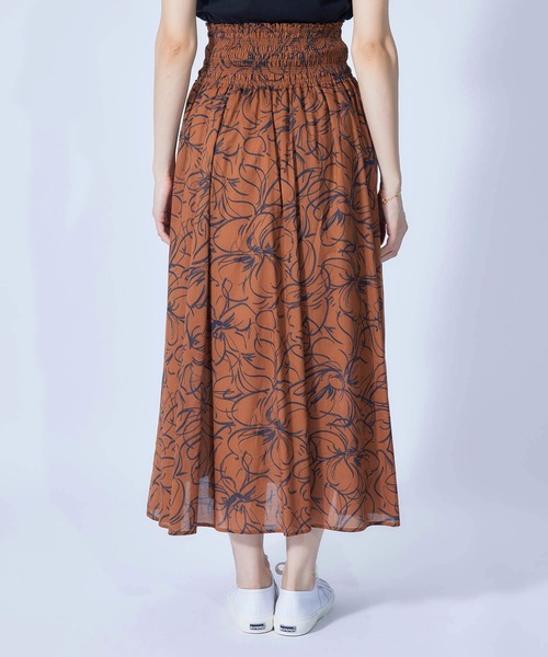 ROPE'（ロペ）の「【DEVEAUX】ペイントフラワーシャーリングフレアスカート（スカート・レディース・ホワイト/ブラウン・38/36）」の5枚目の写真