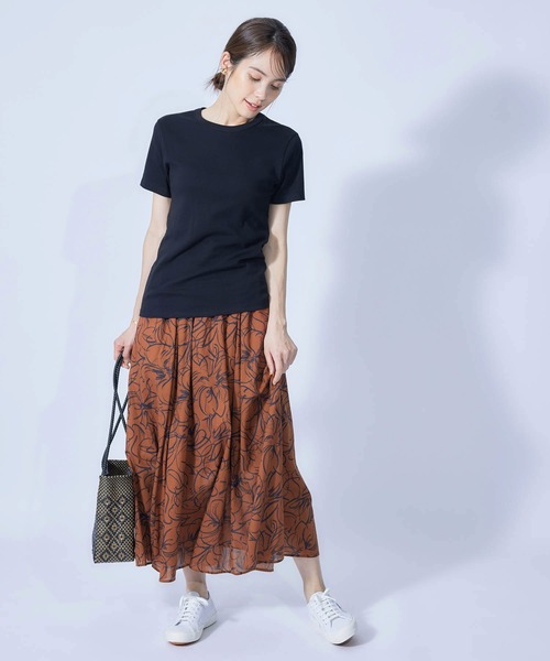 ROPE'（ロペ）の「【DEVEAUX】ペイントフラワーシャーリングフレアスカート（スカート・レディース・ホワイト/ブラウン・38/36）」の19枚目の写真