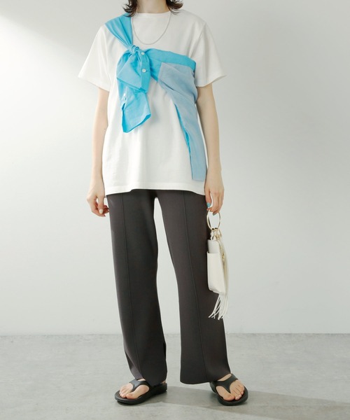 COLLAGE GALLARDAGALANTE（コラージュガリャルダガランテ）の「スリットニットパンツ/セットアップ可（その他パンツ・レディース・チャコールグレー/ベージュ・FREE）」の6枚目の写真