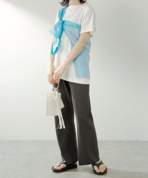 COLLAGE GALLARDAGALANTE（コラージュガリャルダガランテ）の「スリットニットパンツ/セットアップ可（その他パンツ・レディース・チャコールグレー/ベージュ・FREE）」の7枚目の写真