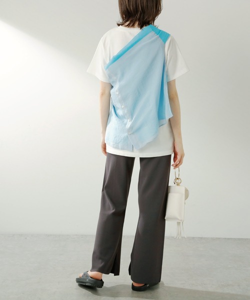 COLLAGE GALLARDAGALANTE（コラージュガリャルダガランテ）の「スリットニットパンツ/セットアップ可（その他パンツ・レディース・チャコールグレー/ベージュ・FREE）」の9枚目の写真