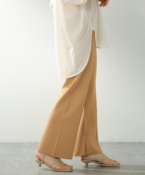 COLLAGE GALLARDAGALANTE（コラージュガリャルダガランテ）の「スリットニットパンツ/セットアップ可（その他パンツ・レディース・チャコールグレー/ベージュ・FREE）」の14枚目の写真