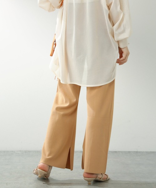 COLLAGE GALLARDAGALANTE（コラージュガリャルダガランテ）の「スリットニットパンツ/セットアップ可（その他パンツ・レディース・チャコールグレー/ベージュ・FREE）」の15枚目の写真